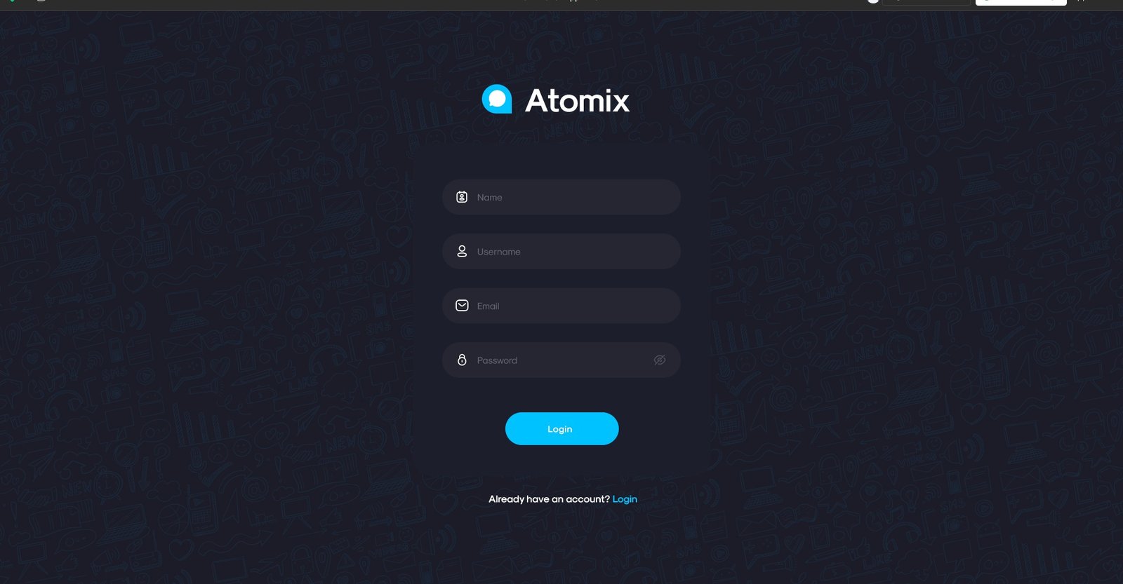Signup screen