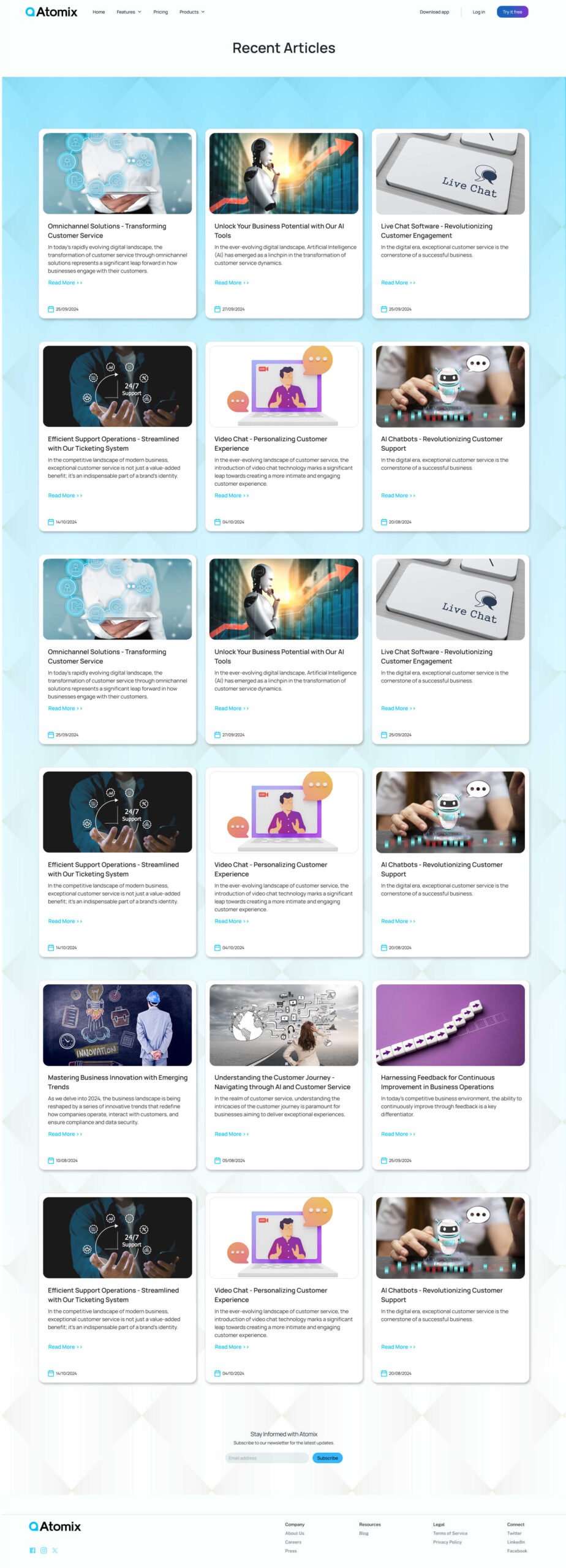 Articles page