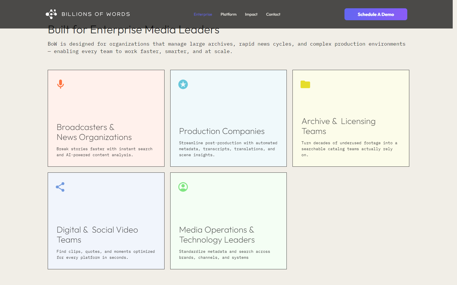Built for Enterprise Media Leaders