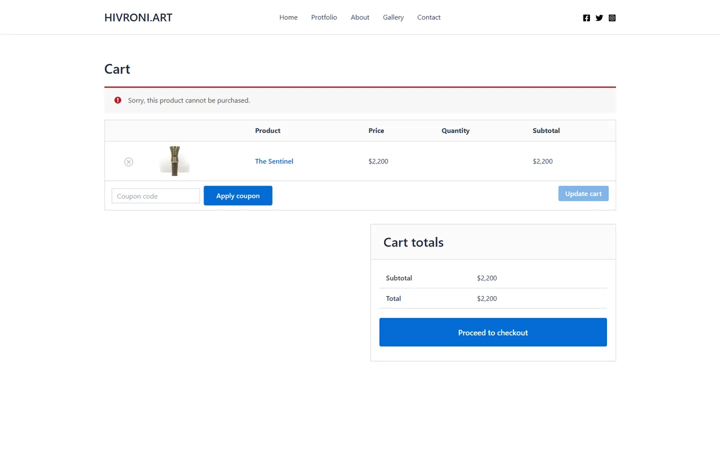 עגלת WooCommerce לפני העיצוב, עם כפתורים כחולים וכותרת התבנית